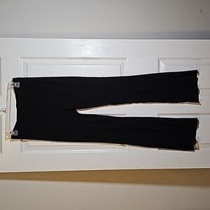 Love Poem by BLOCK Black High Waist Ribbed Flare Ankle Slit Stretch Pants Size L